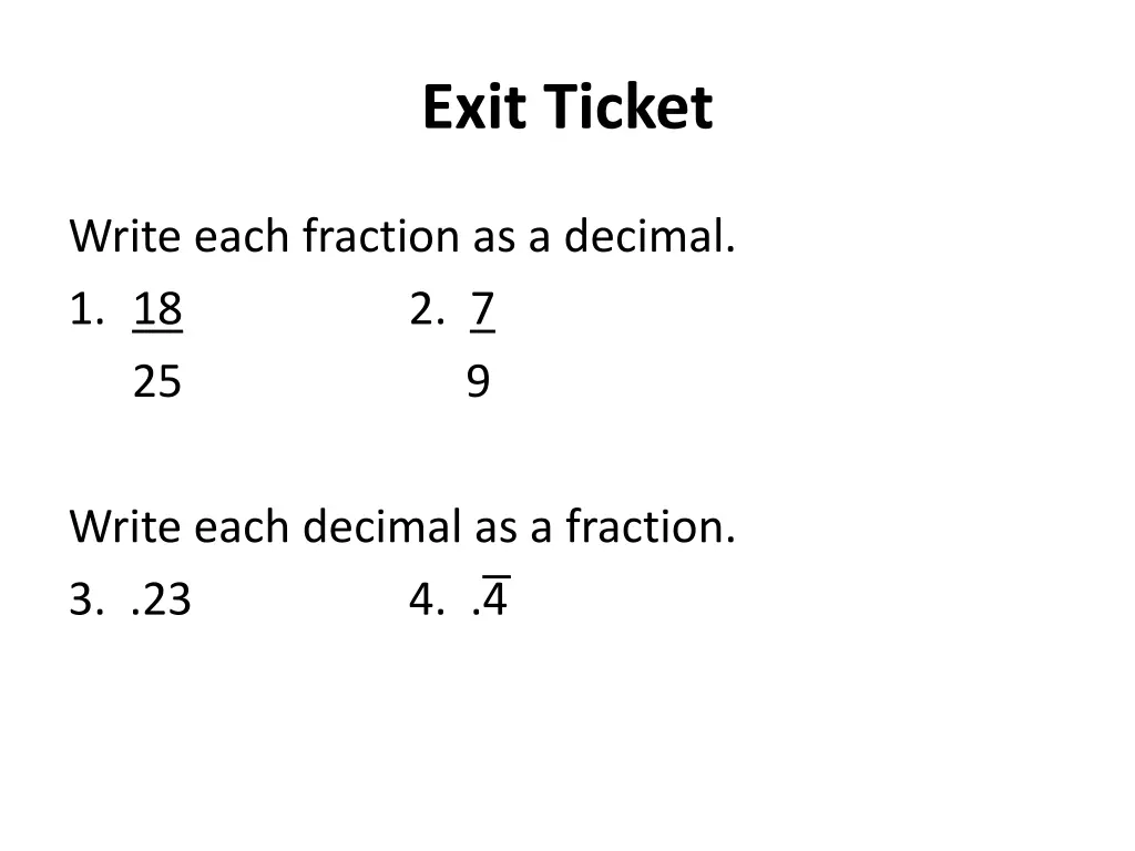 exit ticket