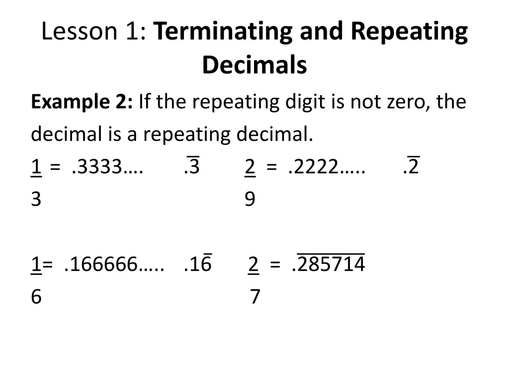 lesson 1 terminating and repeating decimals 10