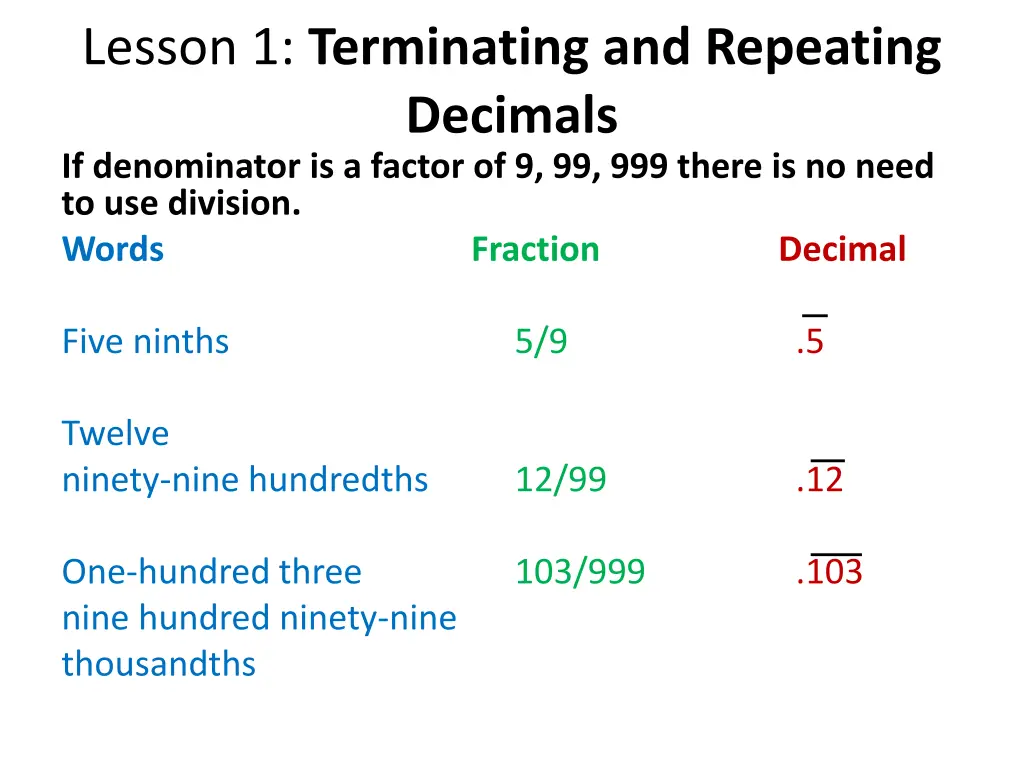 lesson 1 terminating and repeating decimals 14