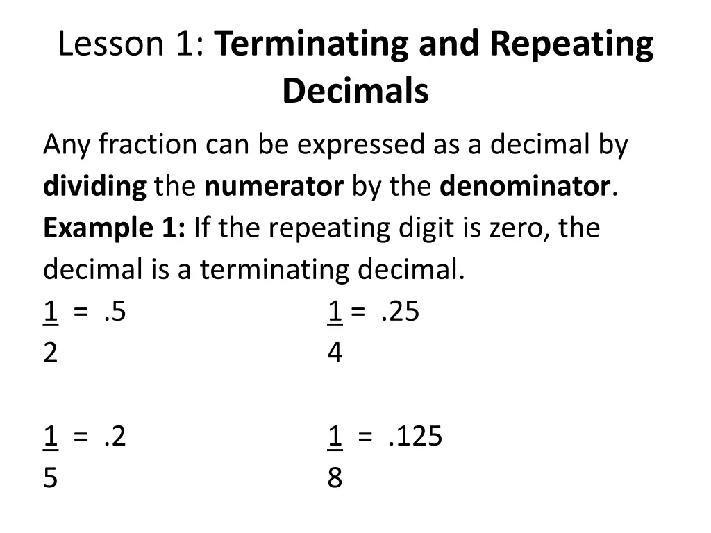 lesson 1 terminating and repeating decimals 9