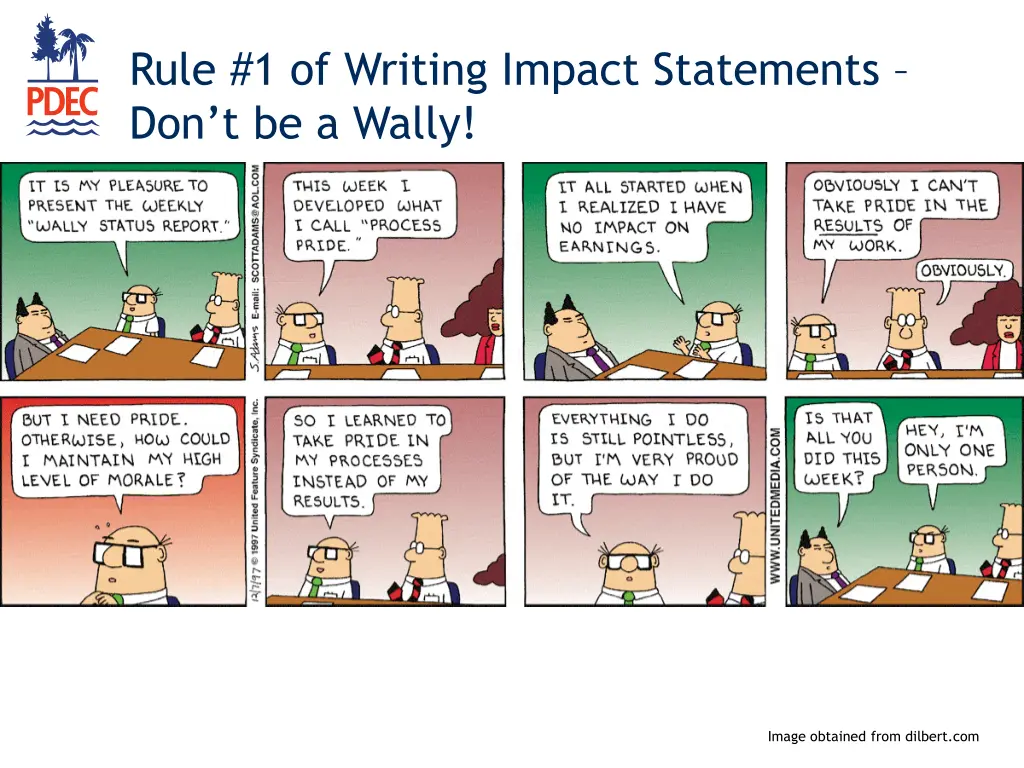 rule 1 of writing impact statements