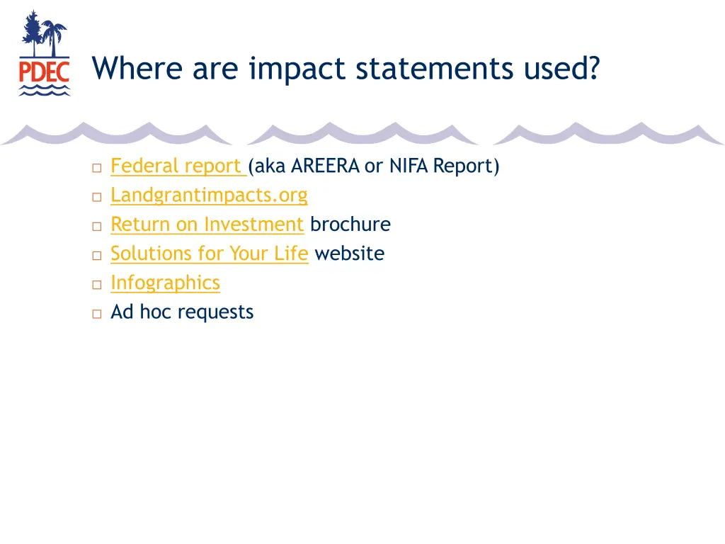 where are impact statements used