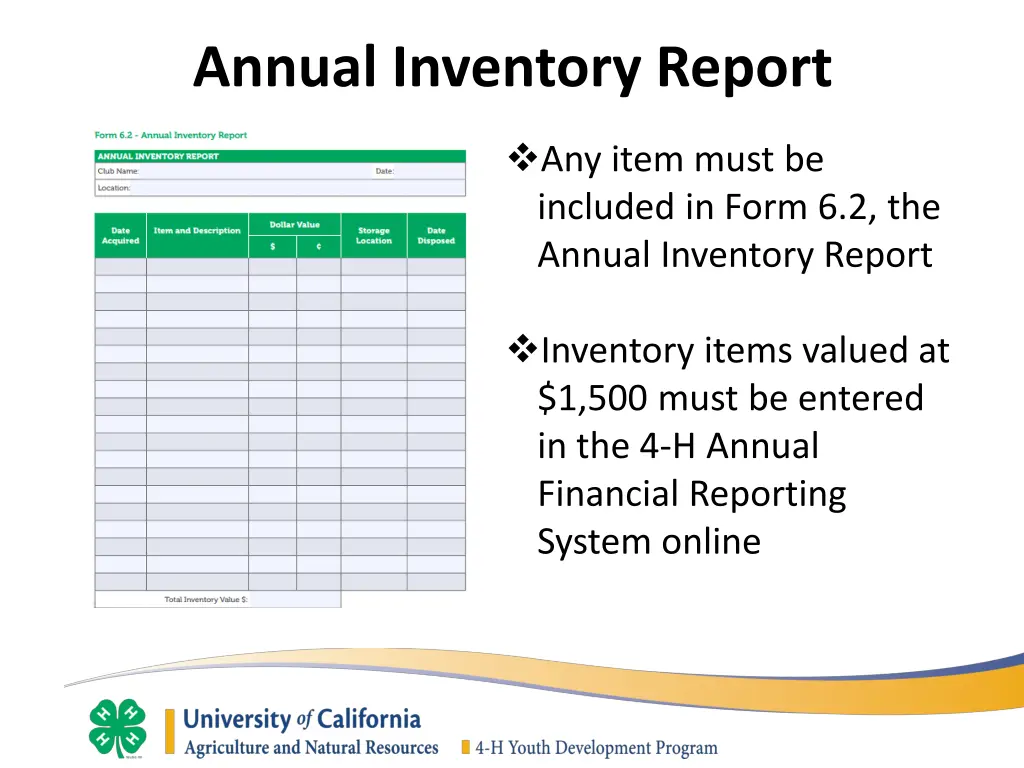 annual inventory report