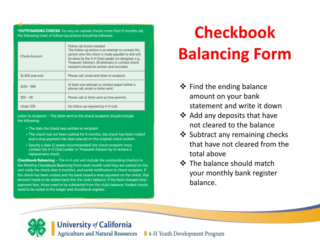 checkbook balancing form