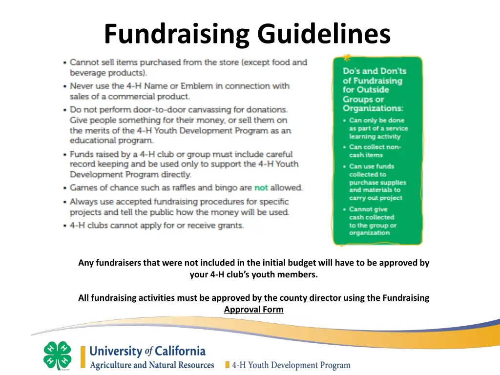 fundraising guidelines