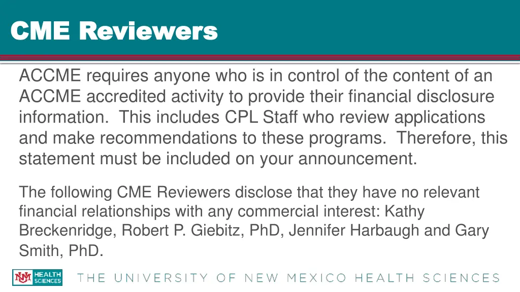 cme reviewers cme reviewers