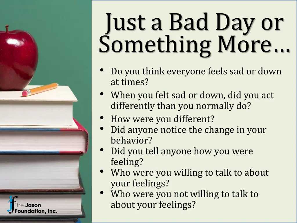 just a bad day or something more do you think