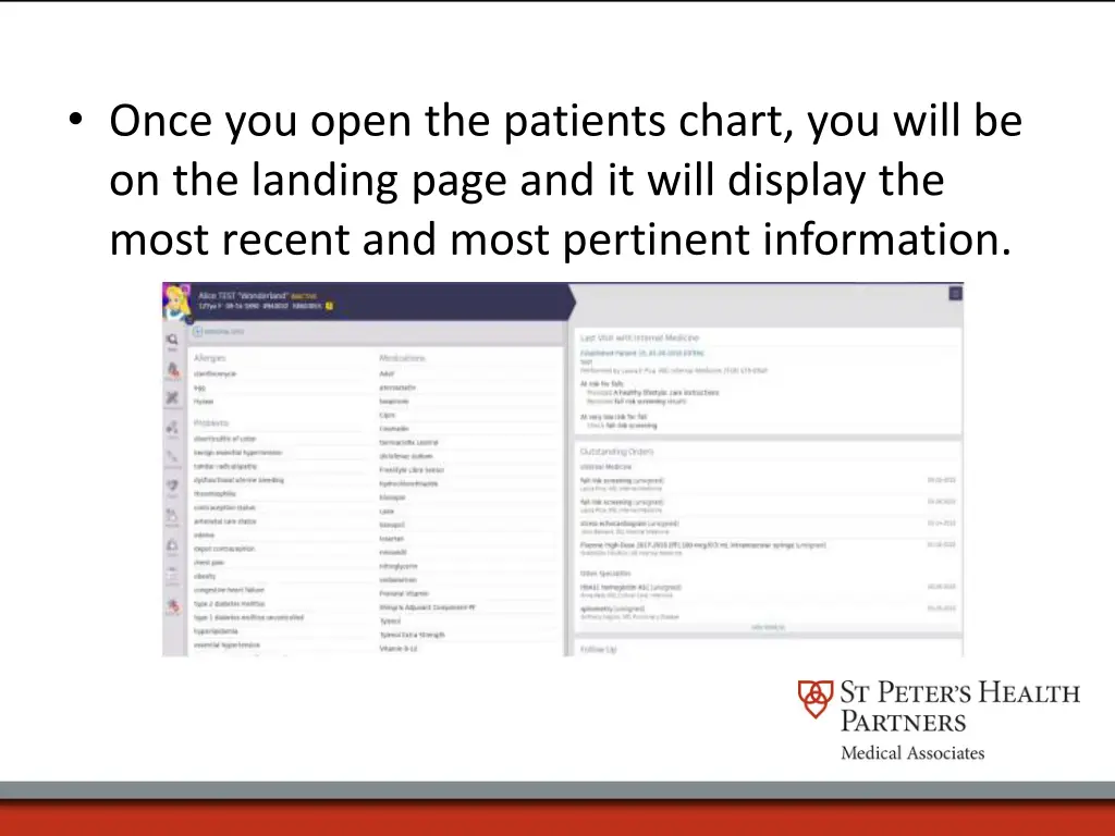 once you open the patients chart you will