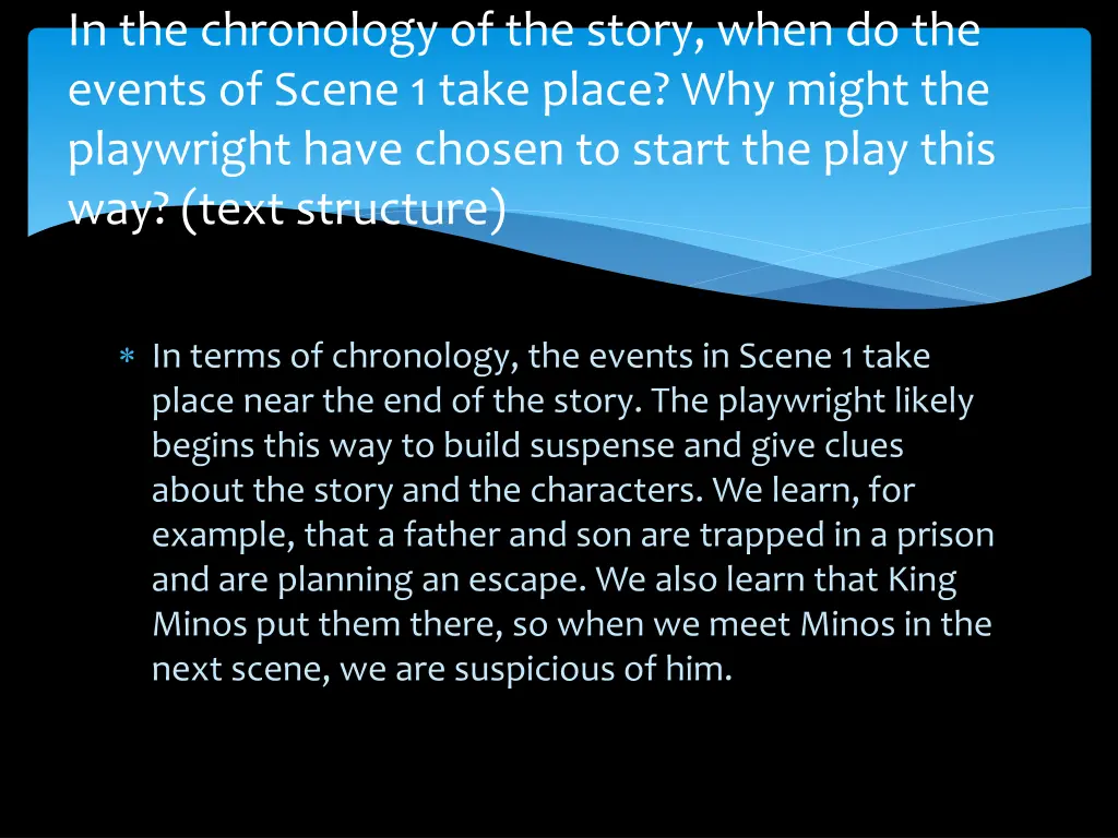 in the chronology of the story when do the events