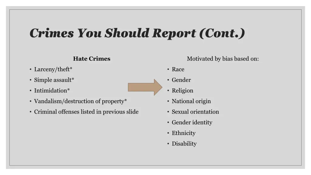 crimes you should report cont 1