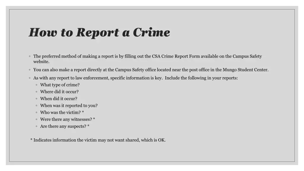 how to report a crime