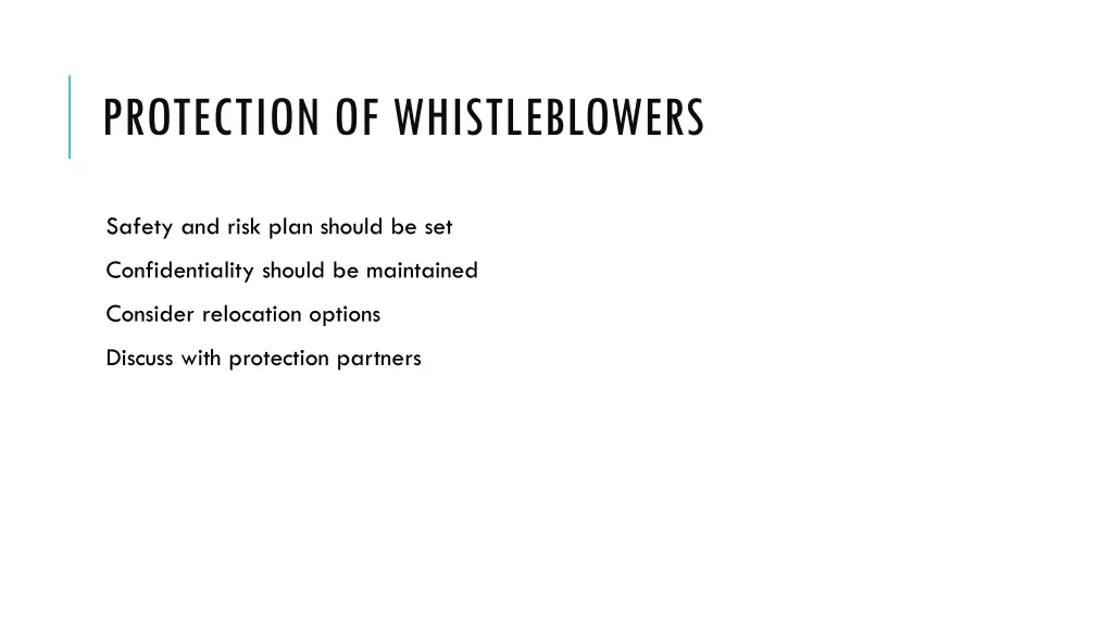 protection of whistleblowers