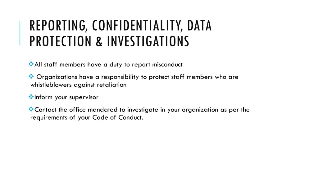 reporting confidentiality data protection