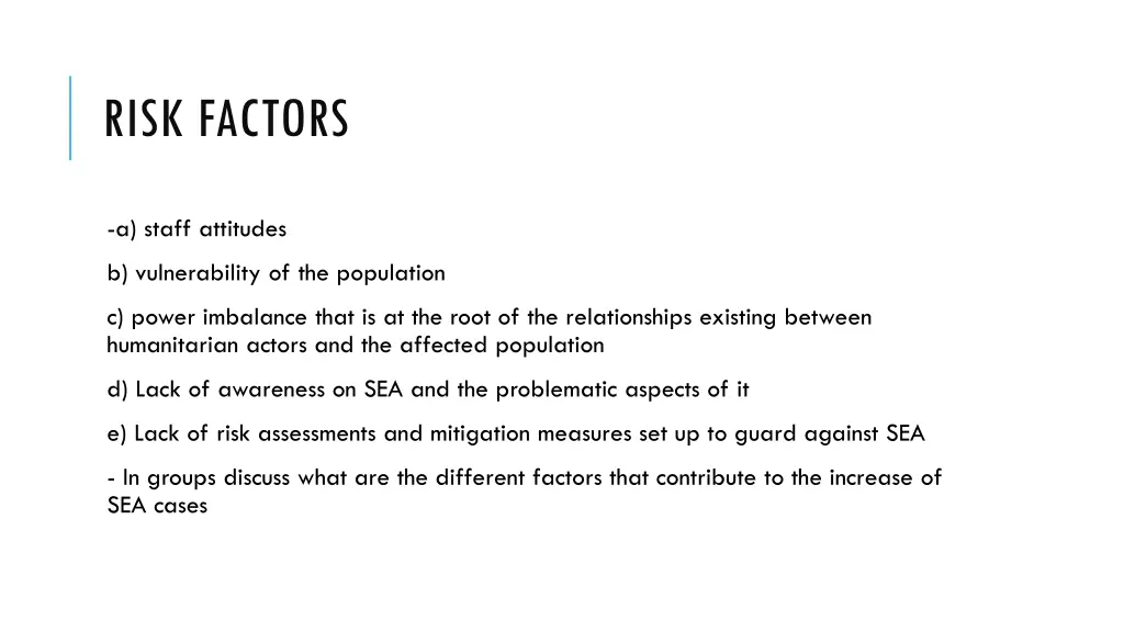 risk factors 1