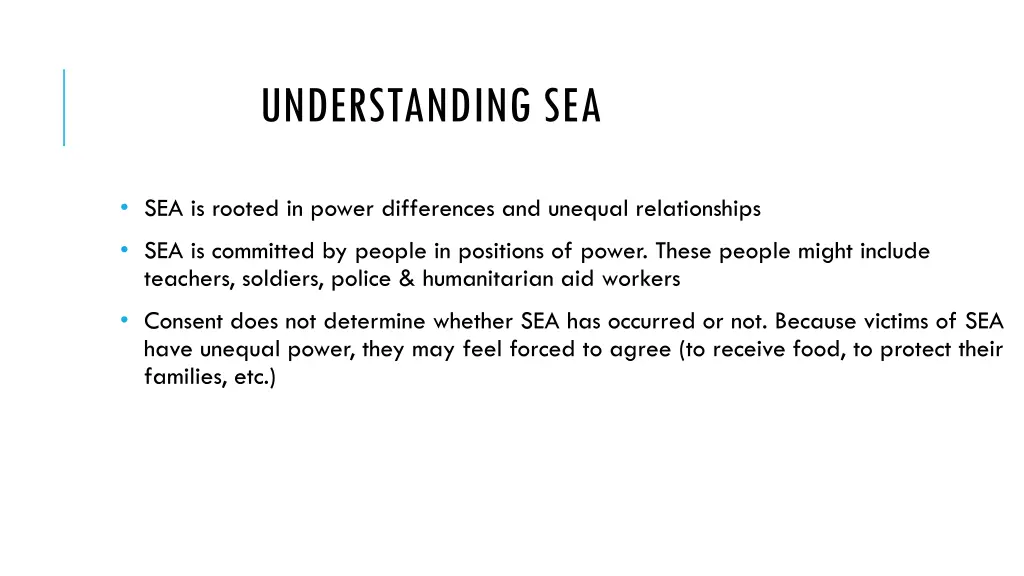 understanding sea