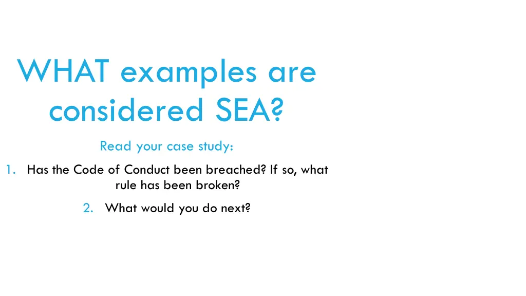 what examples are considered sea