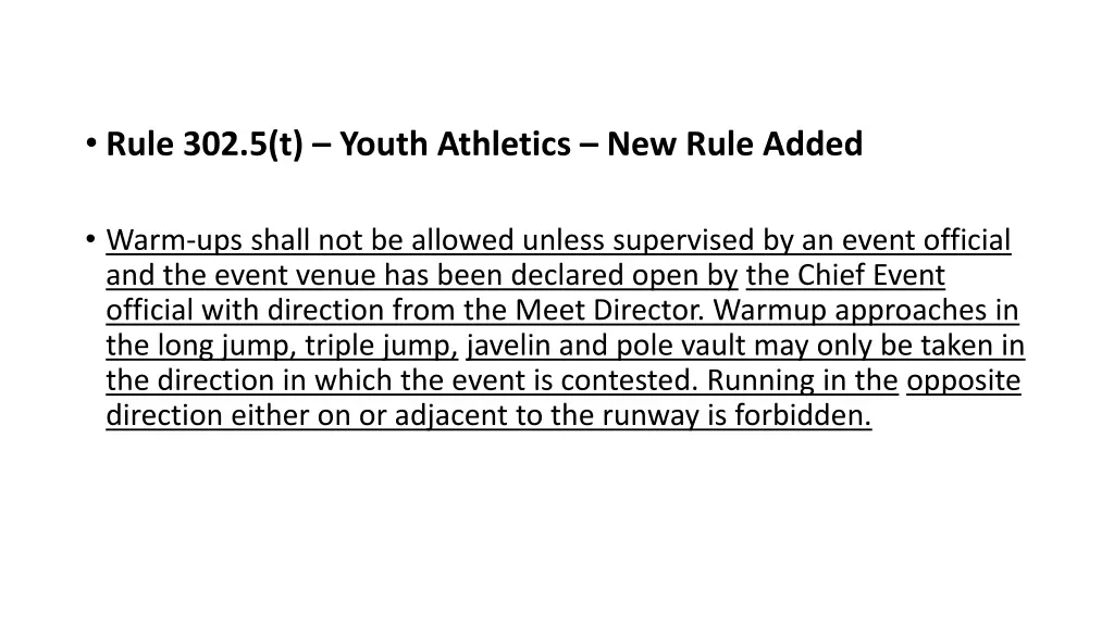 rule 302 5 t youth athletics new rule added