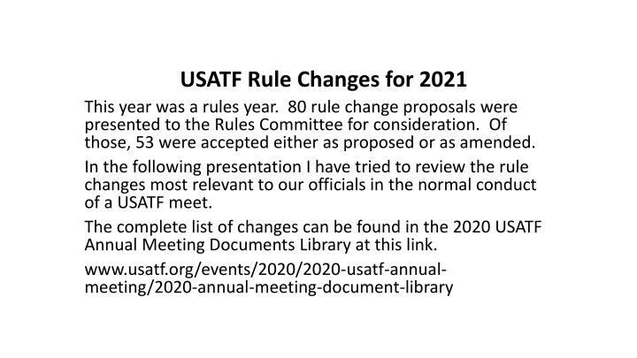 usatf rule changes for 2021 this year was a rules