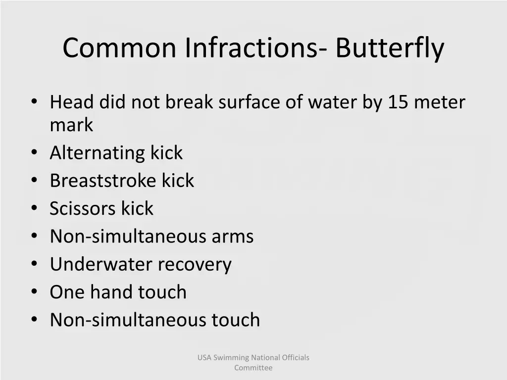 common infractions butterfly