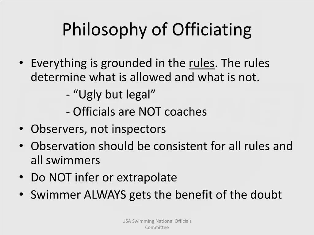 philosophy of officiating