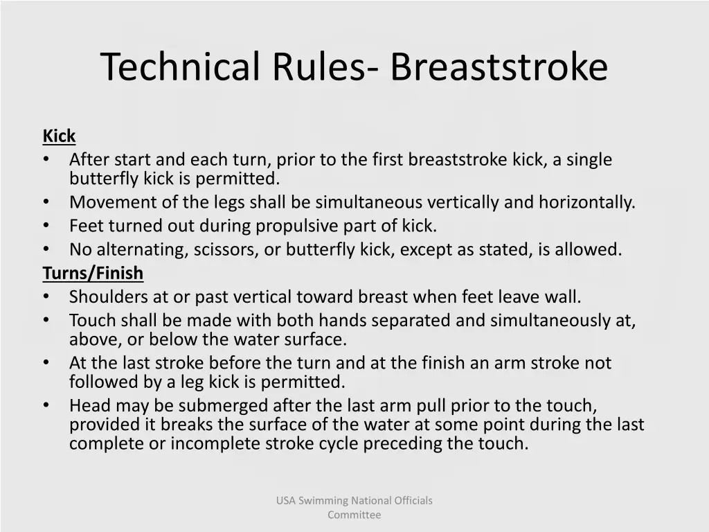 technical rules breaststroke 1