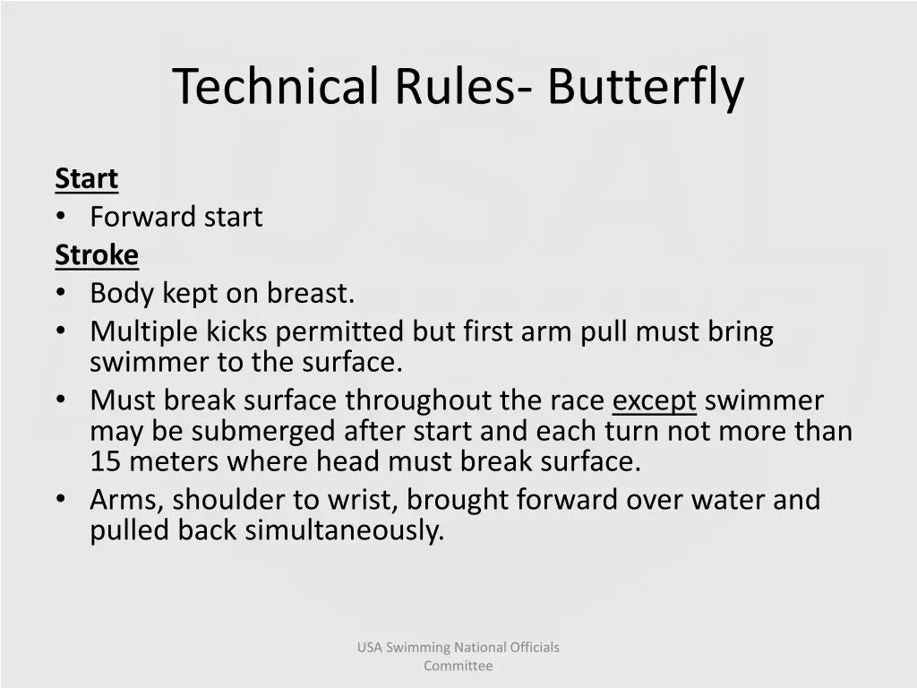 technical rules butterfly