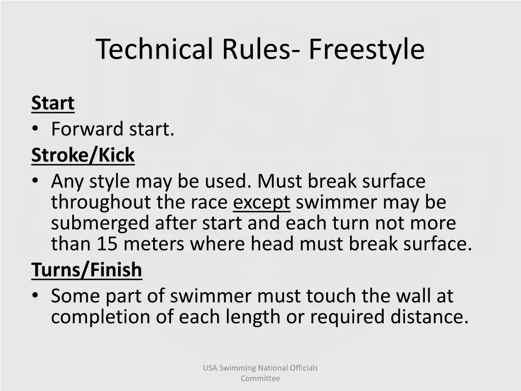 technical rules freestyle