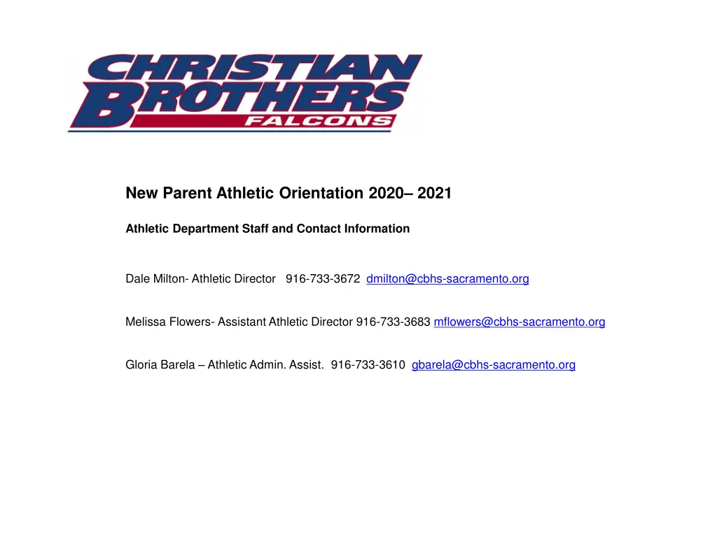 new parent athletic orientation 2020 2021