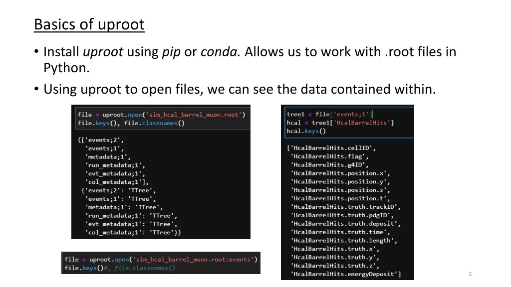 basics of uproot