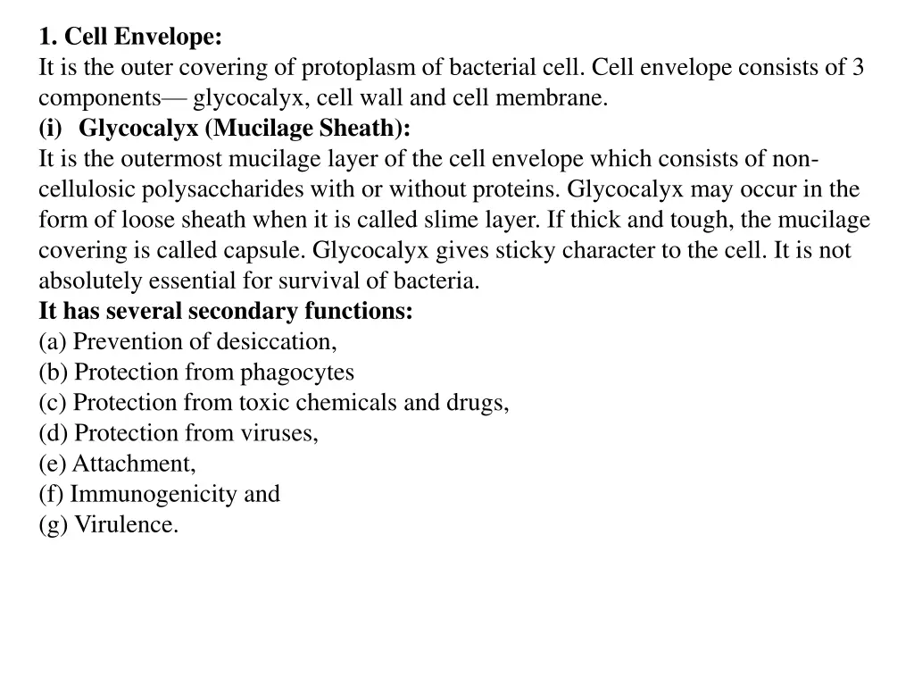 1 cell envelope it is the outer covering