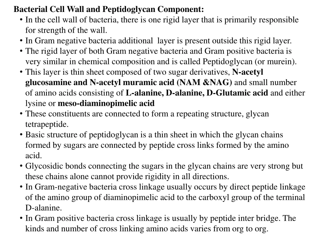 bacterial cell wall and peptidoglycan component