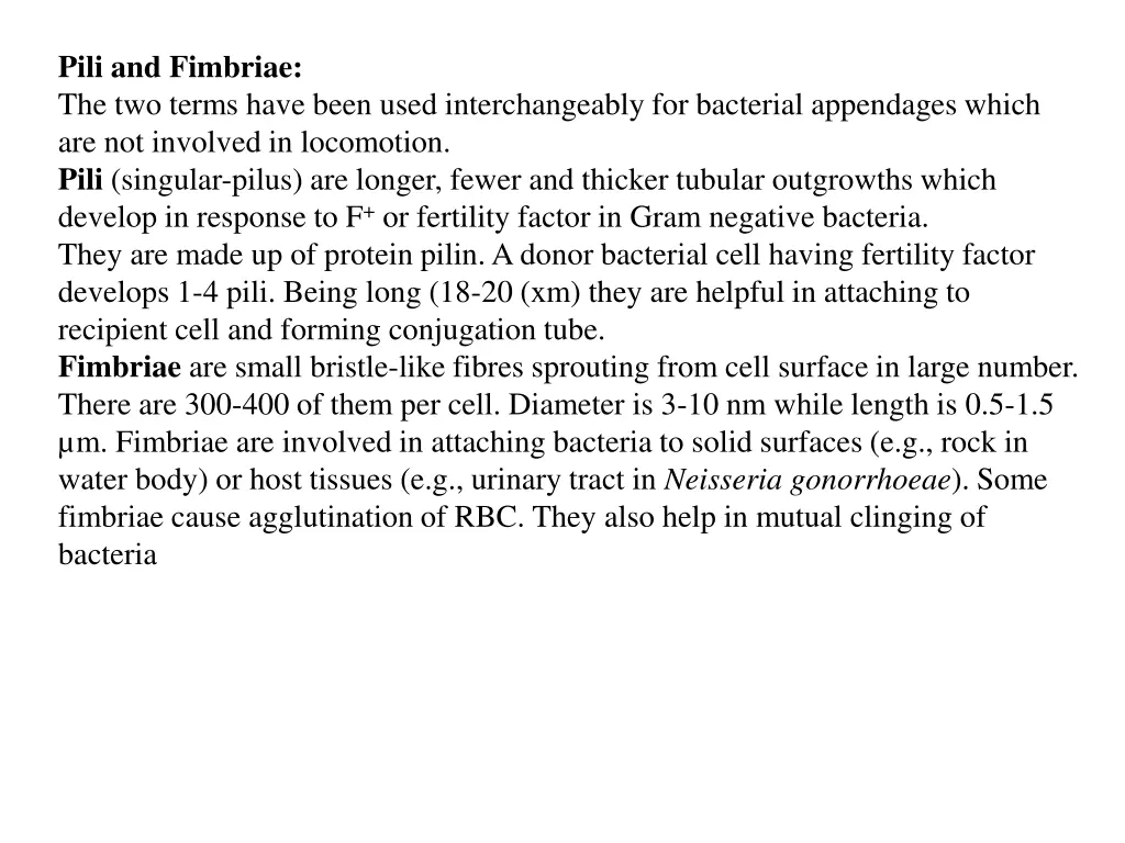 pili and fimbriae the two terms have been used