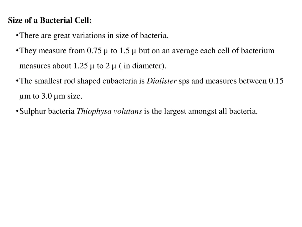 size of a bacterial cell