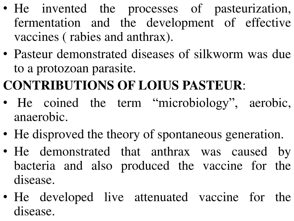 he fermentation and the development of effective