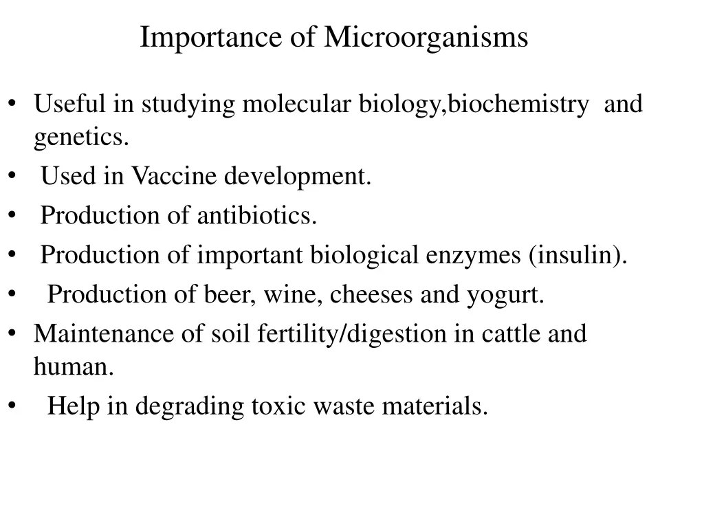 importance of microorganisms