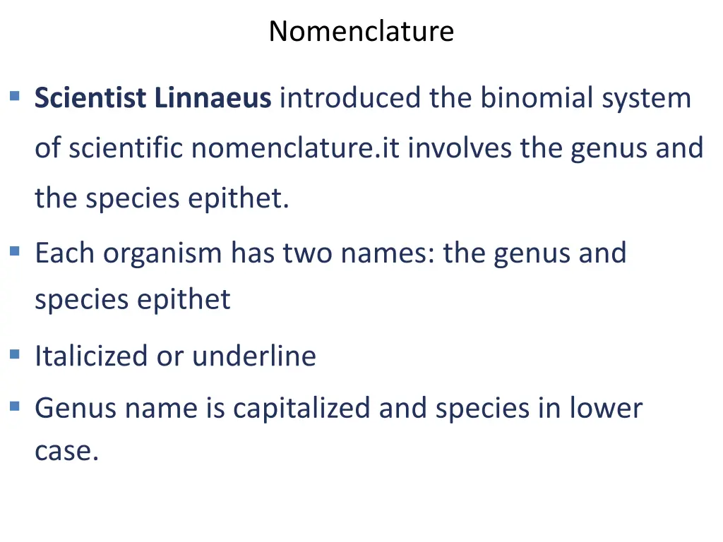 nomenclature