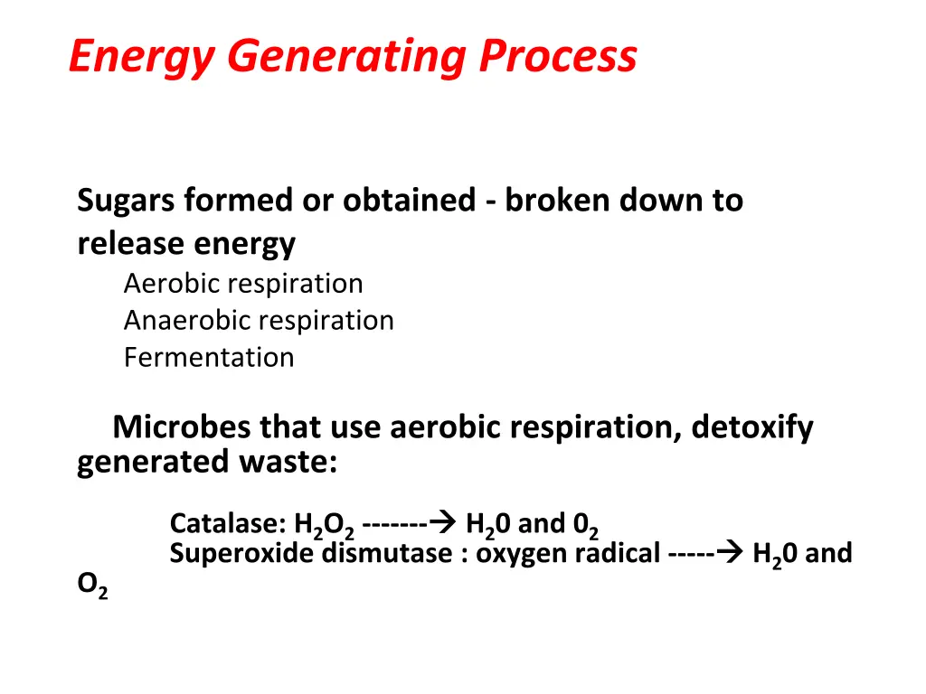 energy generating process