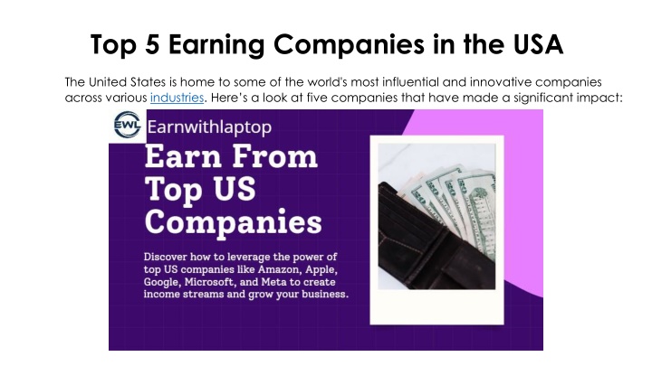 top 5 earning companies in the usa