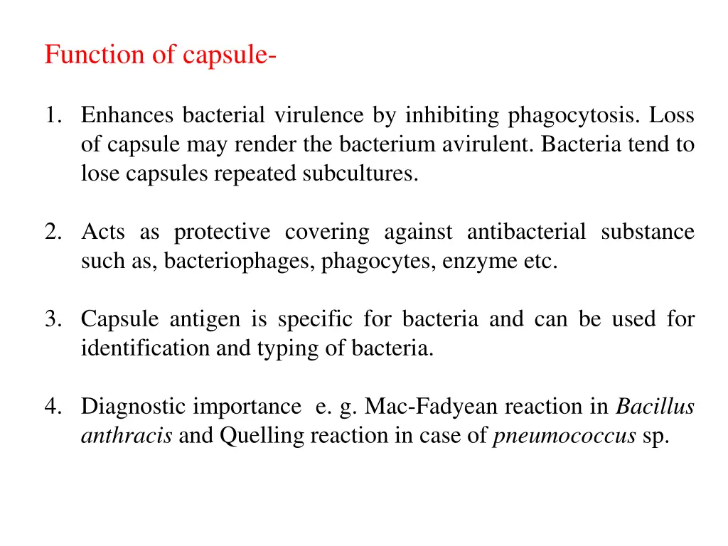 function of capsule