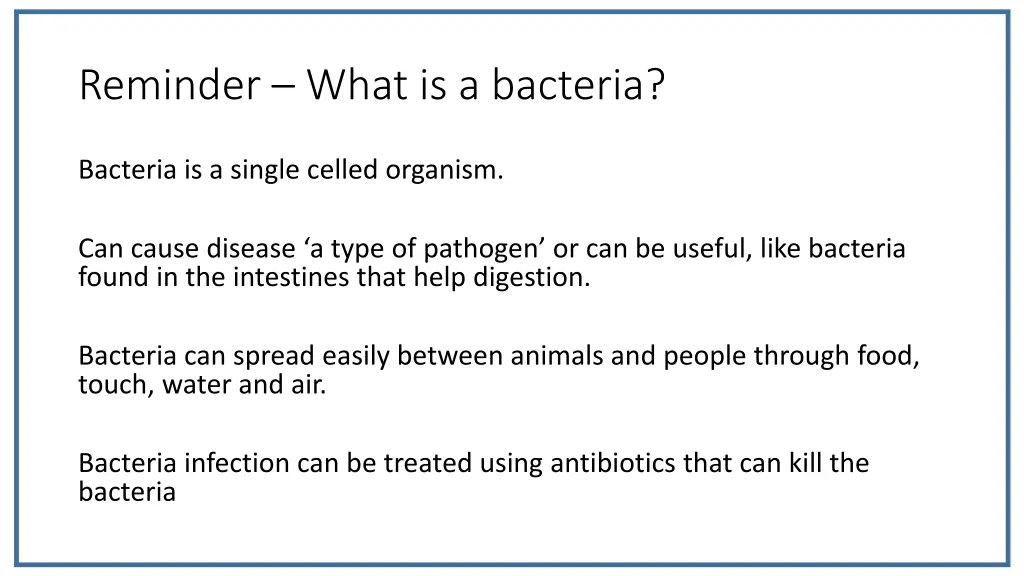 reminder what is a bacteria