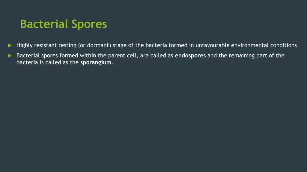 bacterial spores