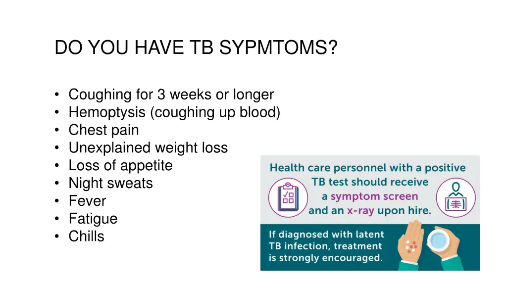 do you have tb sypmtoms