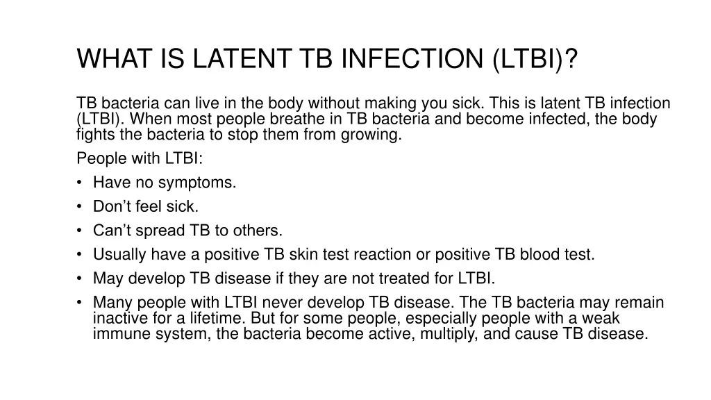 what is latent tb infection ltbi