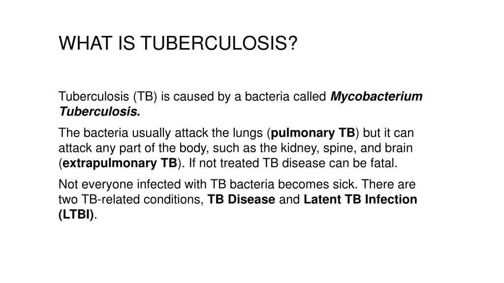 what is tuberculosis