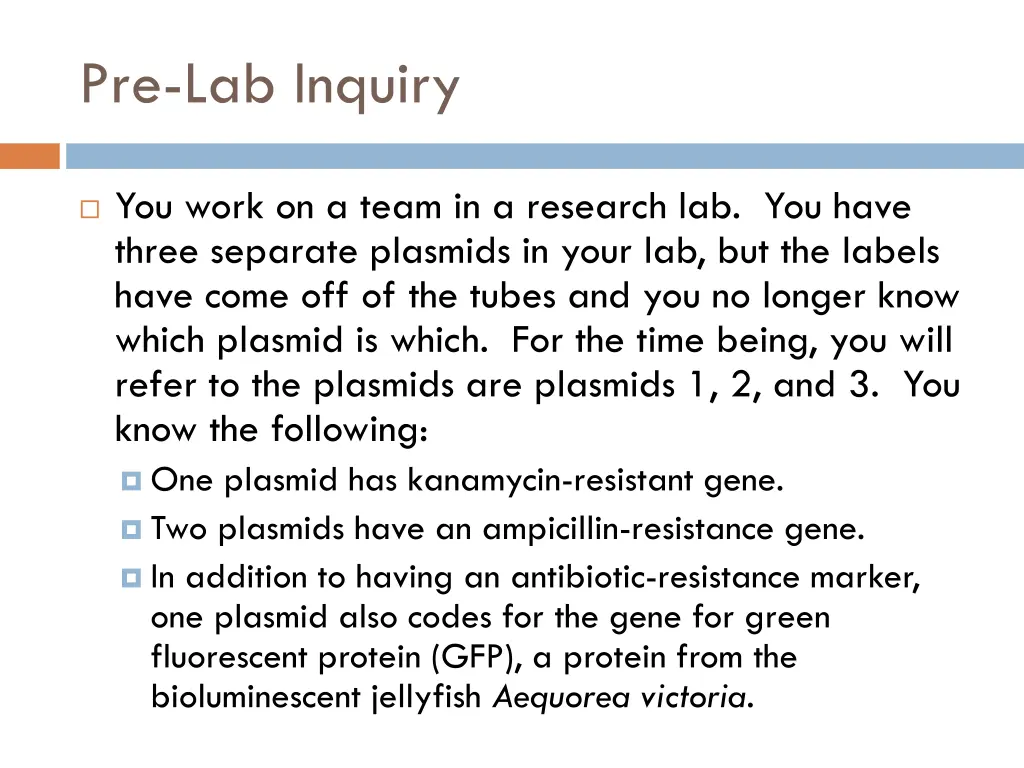 pre lab inquiry