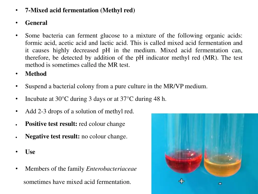 7 mixed acid fermentation methyl red