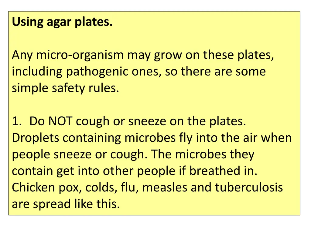 using agar plates