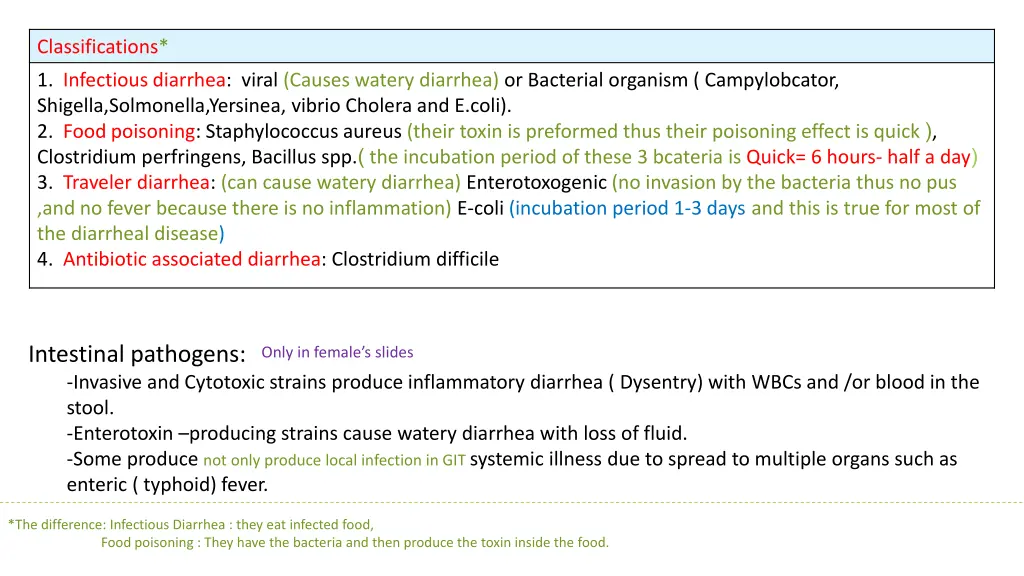 classifications