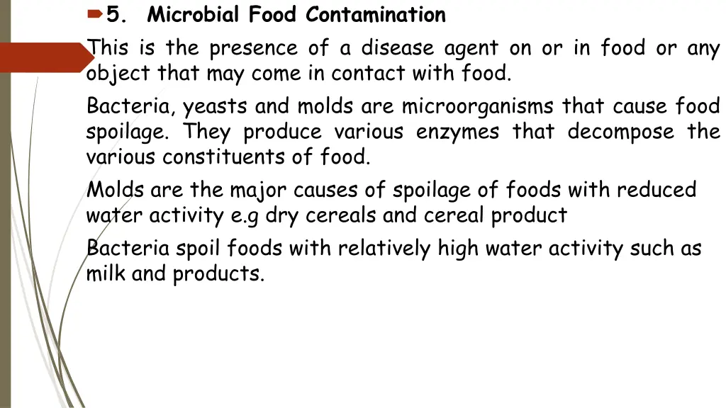 5 microbial food contamination this