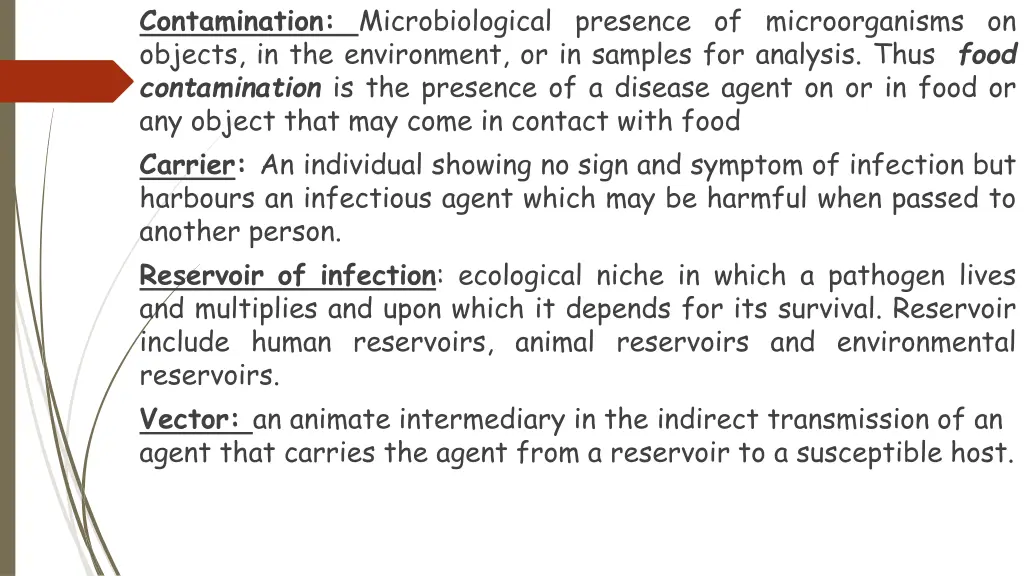 contamination microbiological presence